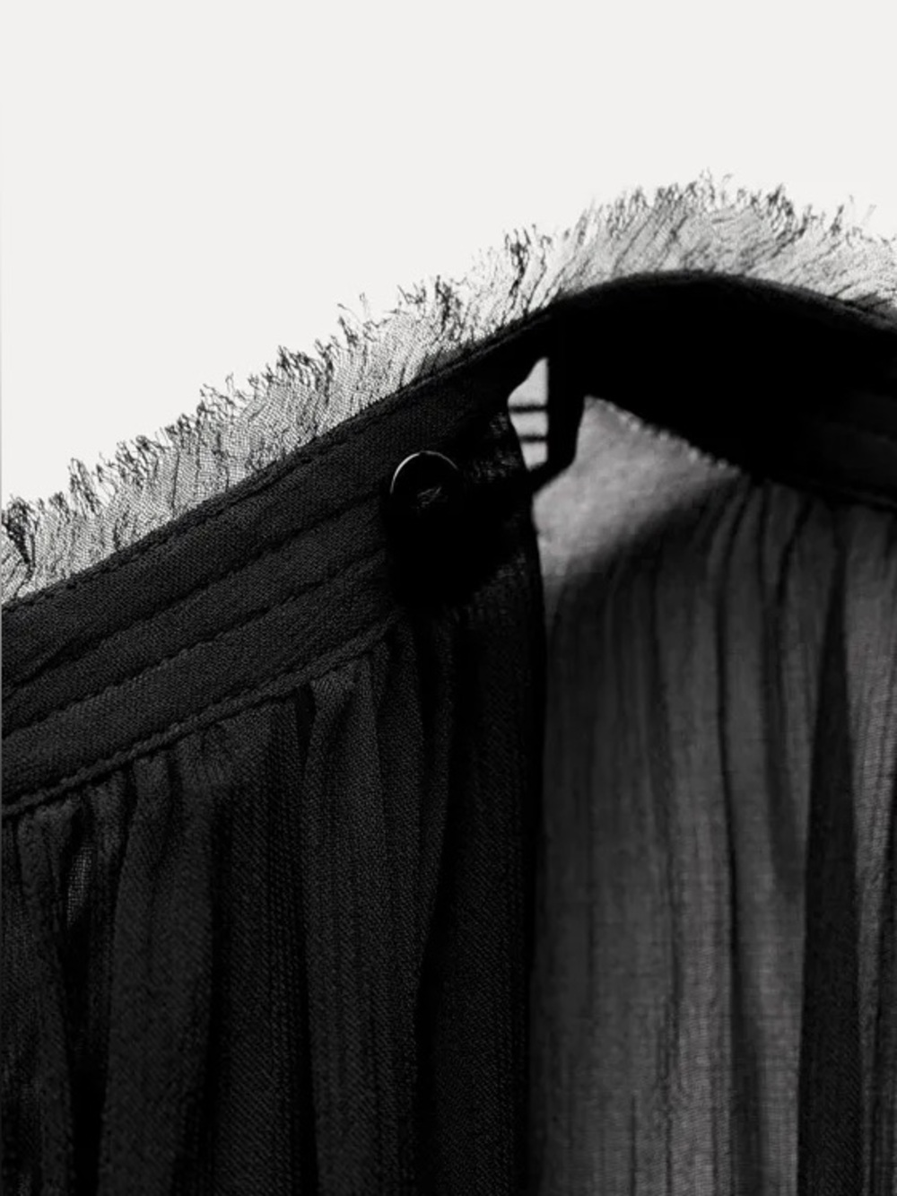ZARA Sheer Black Chiffon Multi-position Blouse. S - Picture 11 of 16